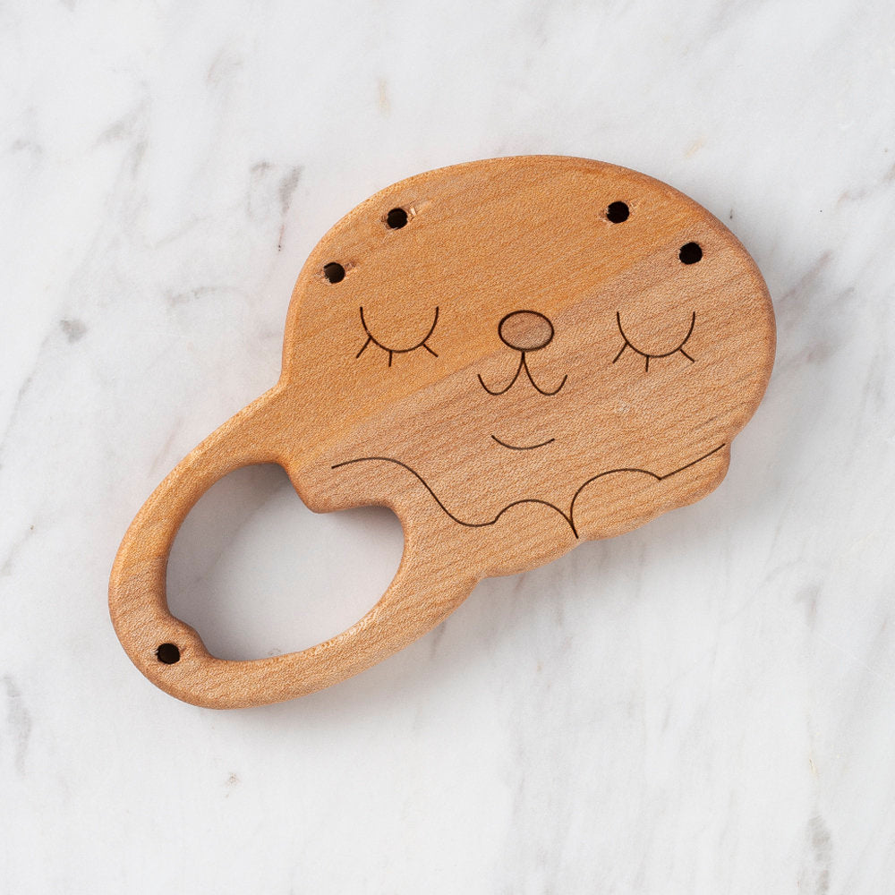 Hobi Baby Uyuyan Tavşan Figürlü Organik Ahşap Diş Kaşıyıcı - DK036